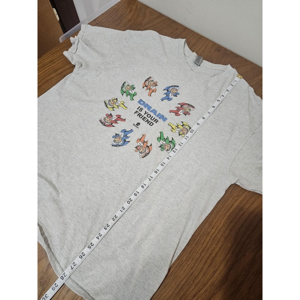 Gildan Shirt Mens XL Gray Drain Is Your Friend Cartoon Graphic Shirt Official - Picture 4 of 7